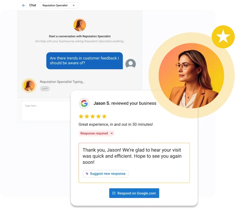 AI Reputation Specialist — respond to reviews and analyze customer feedback automatically